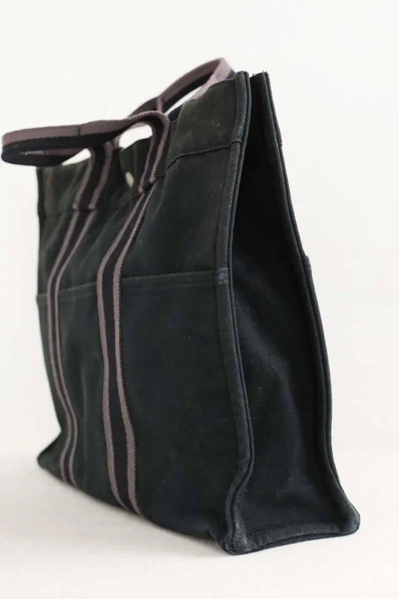 Cabas Hermès Herline Noir en Coton