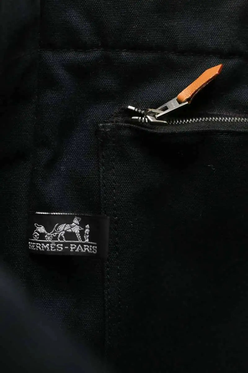 Cabas Hermès Herline Noir en Coton