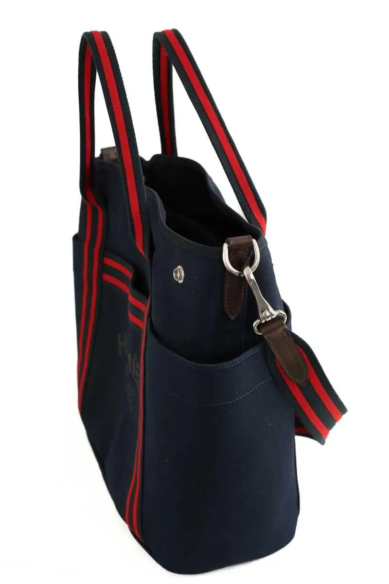 Cabas Hermès Marine en Coton