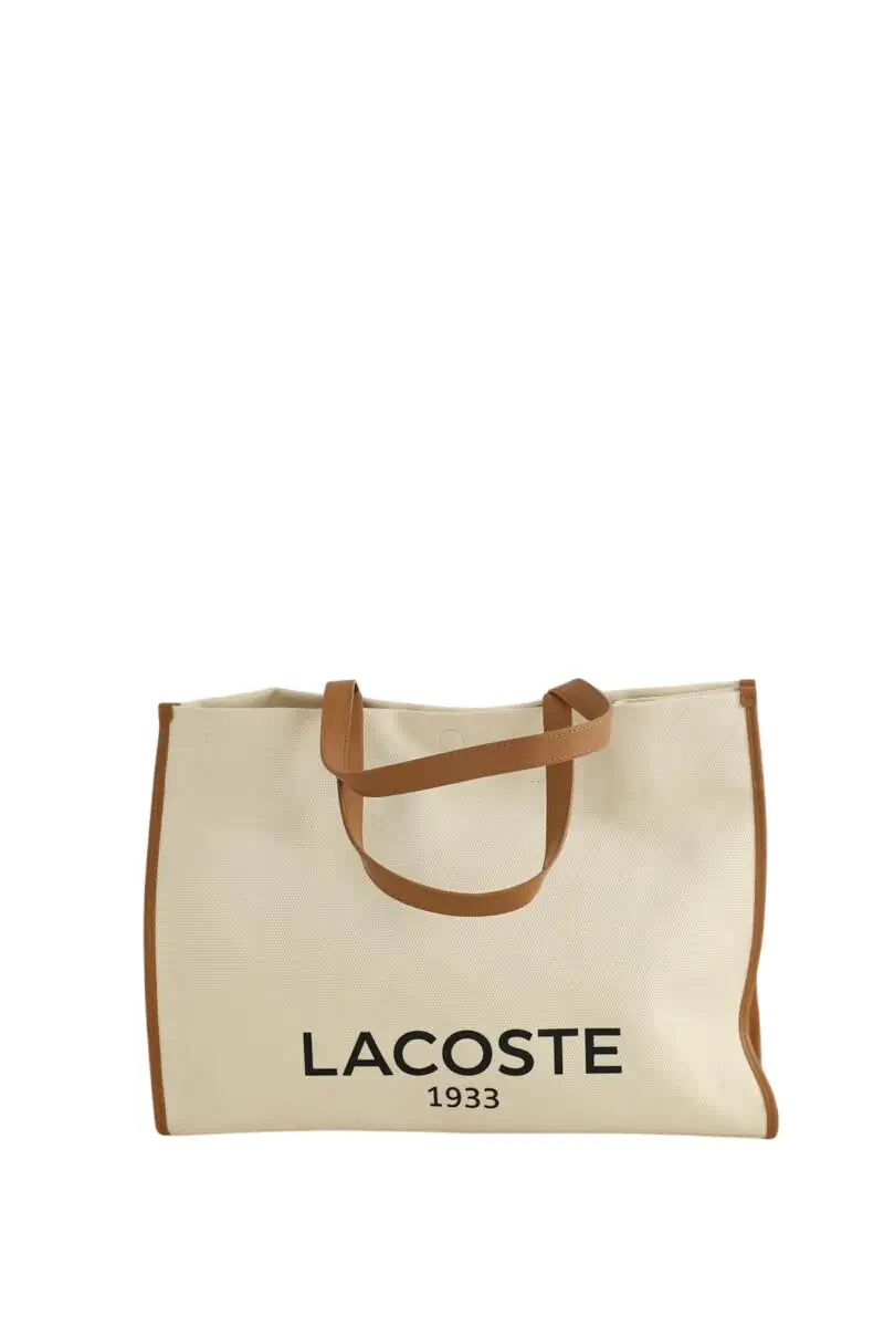 Cabas Lacoste Beige en Tissu - Seconde Main