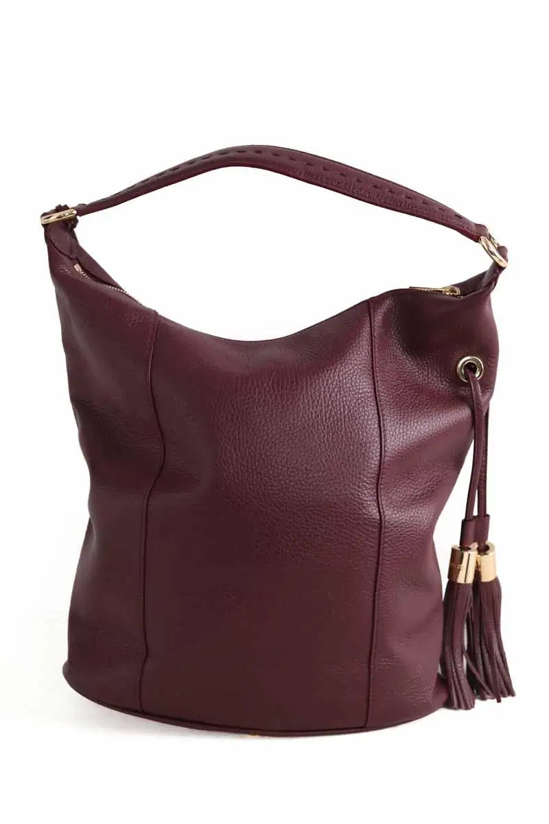 Cabas Lancel Flirt Bordeaux en Cuir