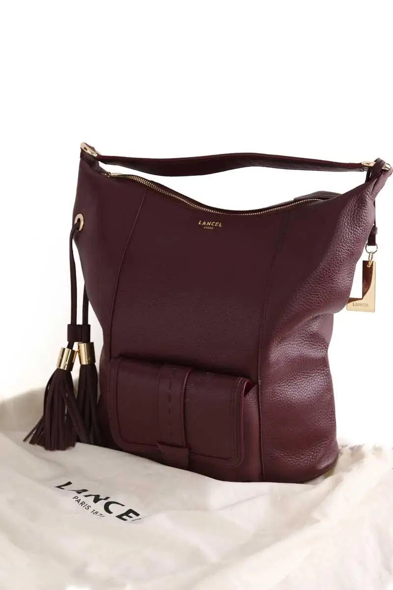 Cabas Lancel Flirt Bordeaux en Cuir