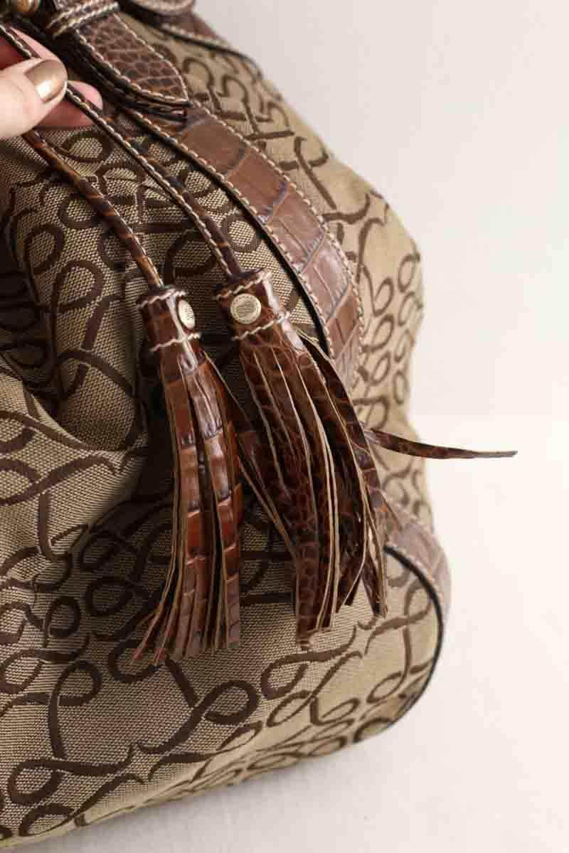 Cabas Lancel Marron en Tissu