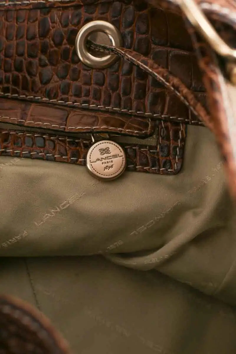 Cabas Lancel Marron en Tissu