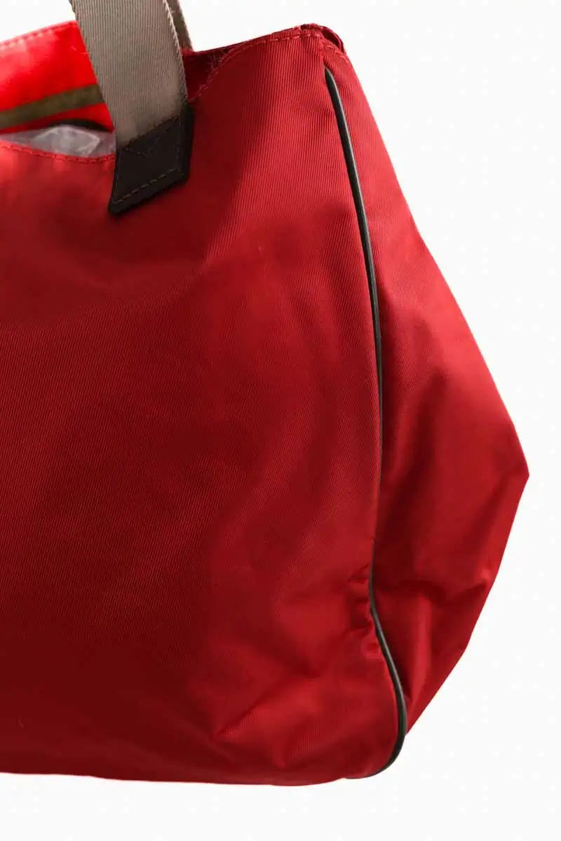 Cabas Lancel Rouge en Tissu