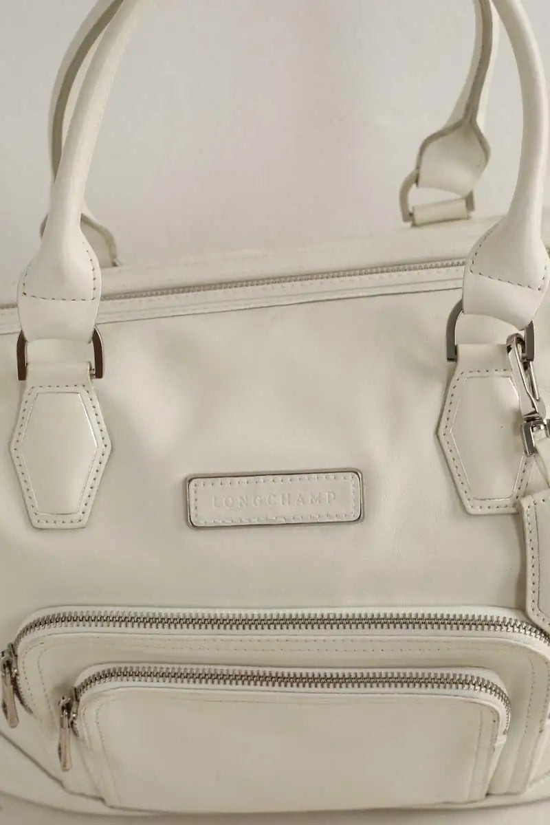 Cabas Longchamp Blanc en Cuir