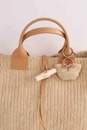 Cabas Longchamp Le Roseau Beige en Osier