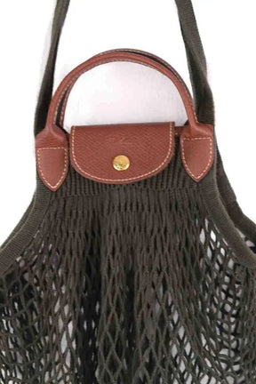 Cabas Longchamp Sac filet XS  Vert en Cuir