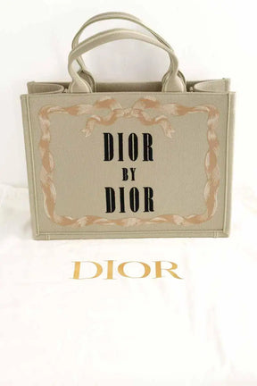 Cabas medium Dior Book Tote Beige en Tissu