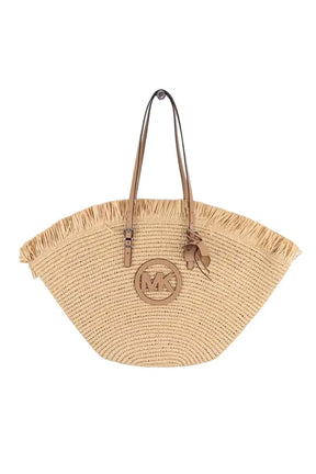 Cabas Michael Kors Isa trapéze Beige en Osier - Seconde Main