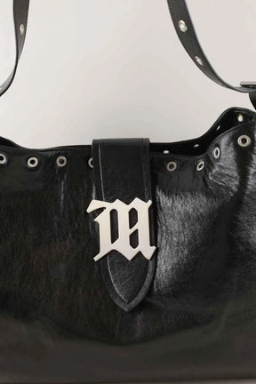 Cabas MISBHV Hobo Noir en Cuir