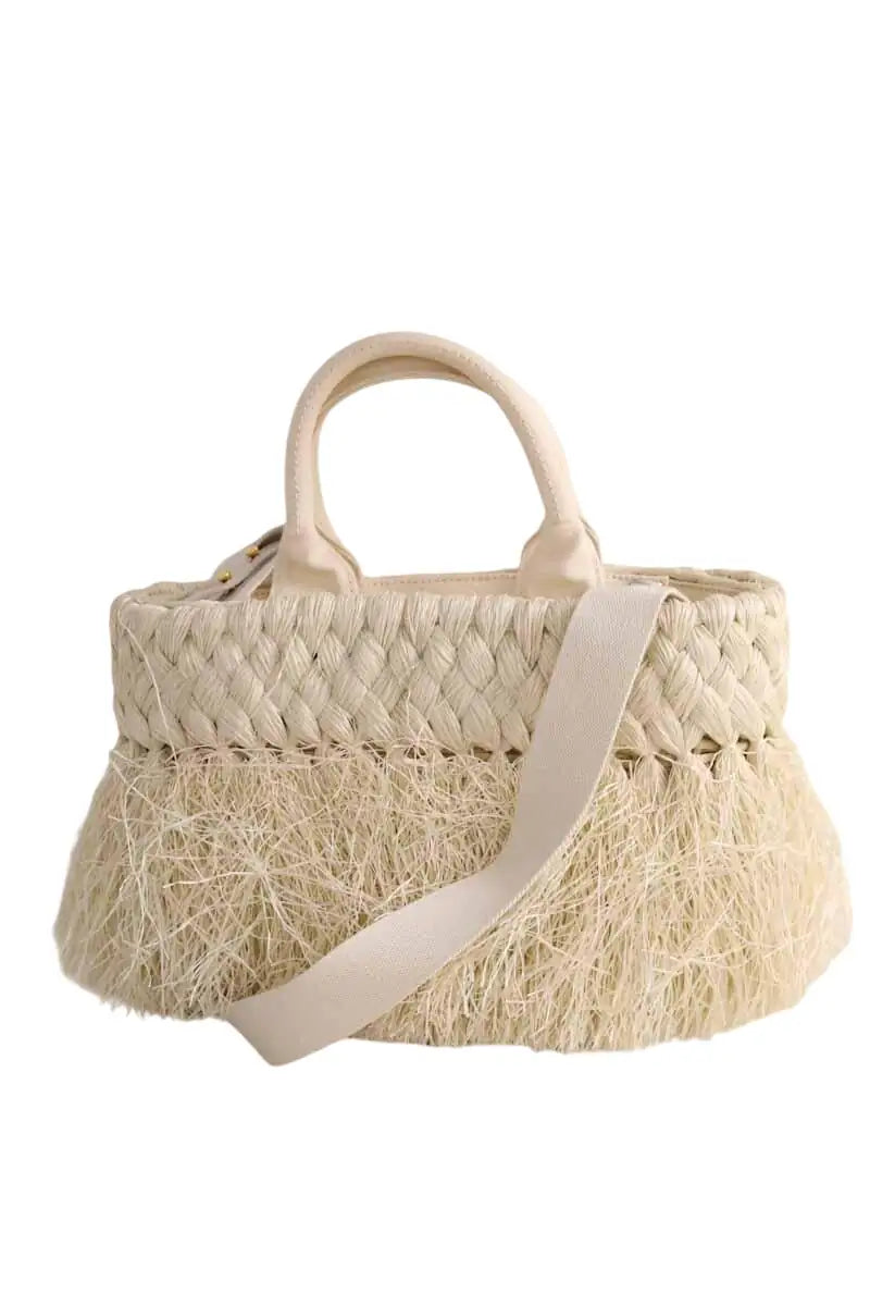 Cabas Prada Beige en Osier - Seconde Main