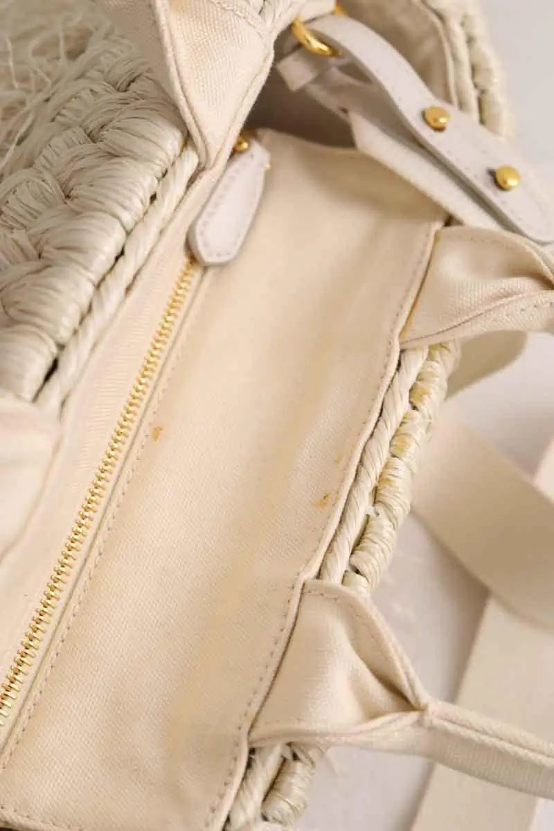 Cabas Prada Beige en Osier
