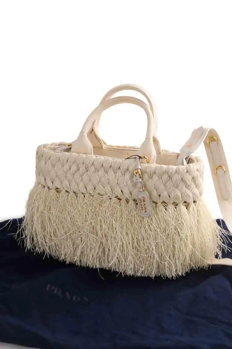 Cabas Prada Beige en Osier