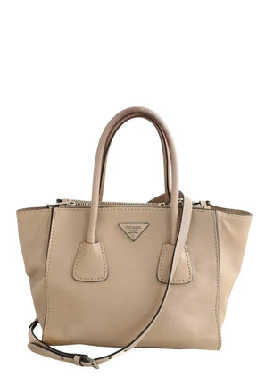 Cabas Prada City twin pocket Beige en Cuir - Seconde Main