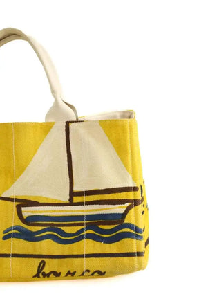 Cabas Prada Jaune en Coton