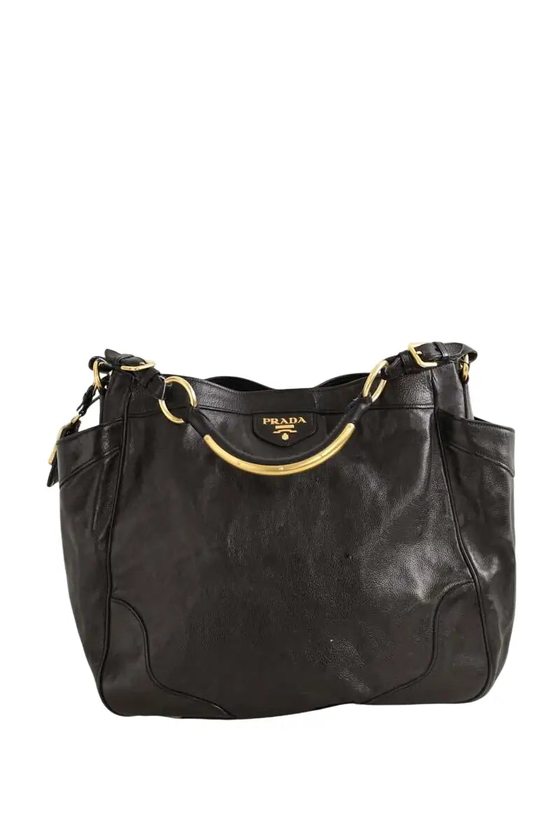 Cabas Prada Noir en Cuir - Seconde Main