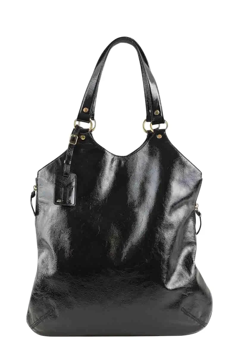Cabas Saint Laurent Tribute Noir en Cuir verni - Seconde Main
