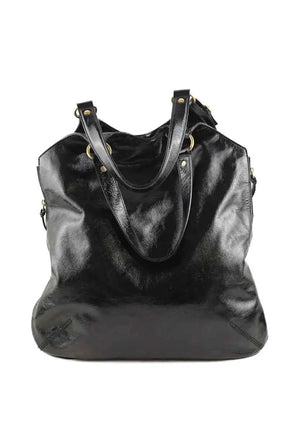 Cabas Saint Laurent Tribute Noir en Cuir verni