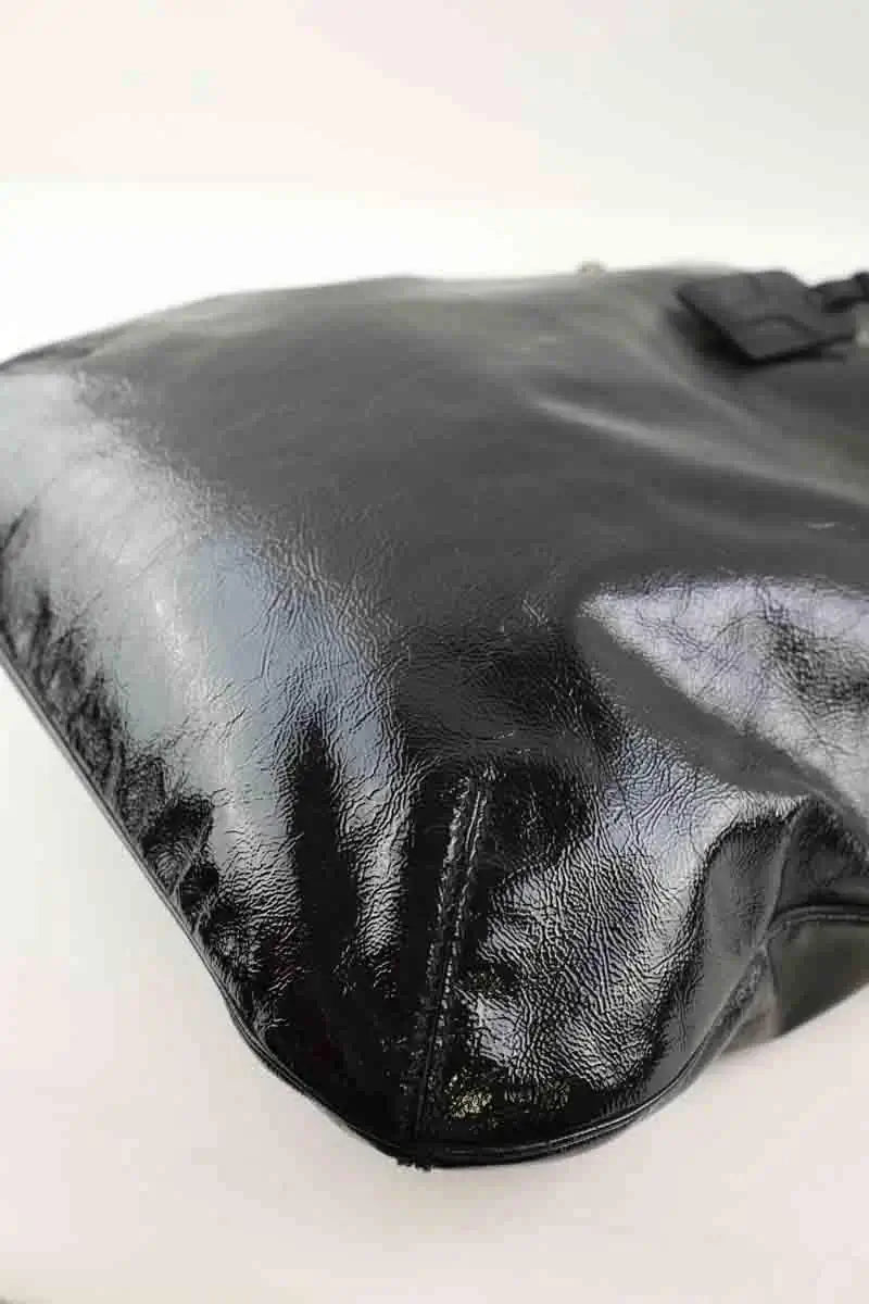 Cabas Saint Laurent Tribute Noir en Cuir verni