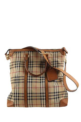 Cabas zippé check Burberry Beige en Cuir - Seconde Main