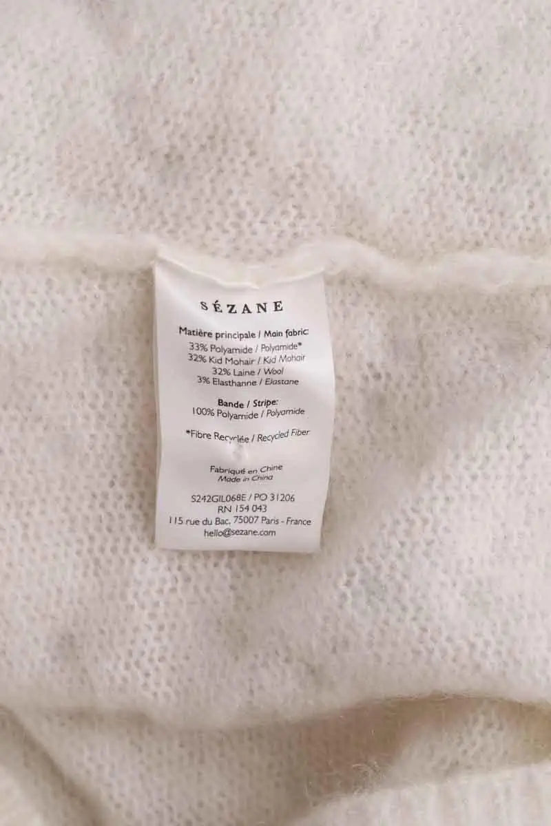 Cache-coeur Sézane Blanc en Laine