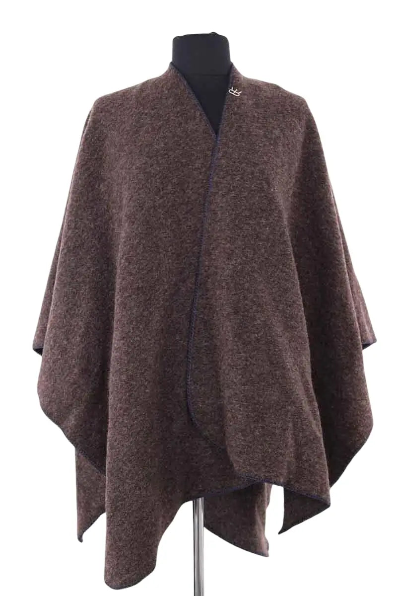 Cape Roseanna Marron en Laine, taille TU - Seconde Main