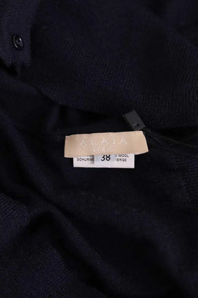 Cardigan Alaïa Marine en Laine
