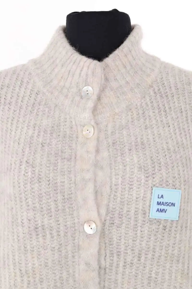 Cardigan American Vintage Beige en Synthétique