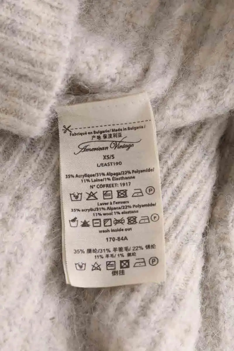 Cardigan American Vintage Beige en Synthétique