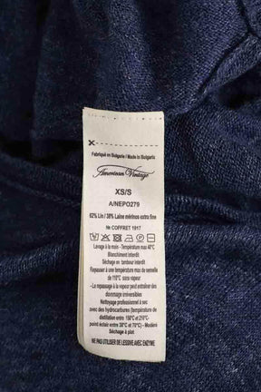 Cardigan American Vintage Bleu en Lin
