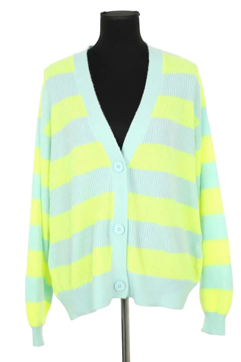 Cardigan American Vintage Jaune en Laine, taille L - Seconde Main