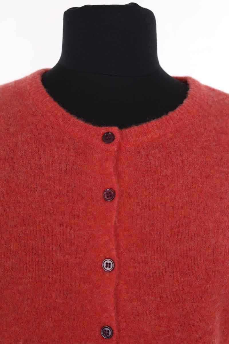 Cardigan American Vintage Rouge en Laine