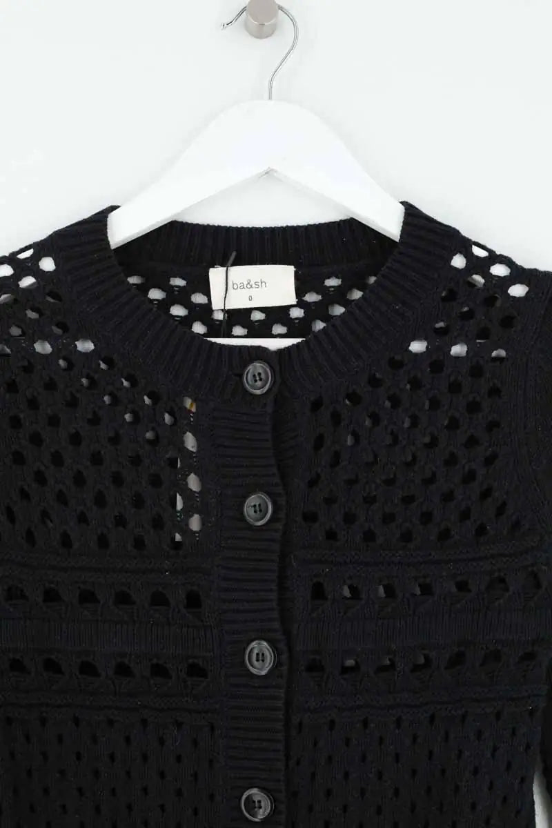 Cardigan Ba&Sh Emita Noir en Coton