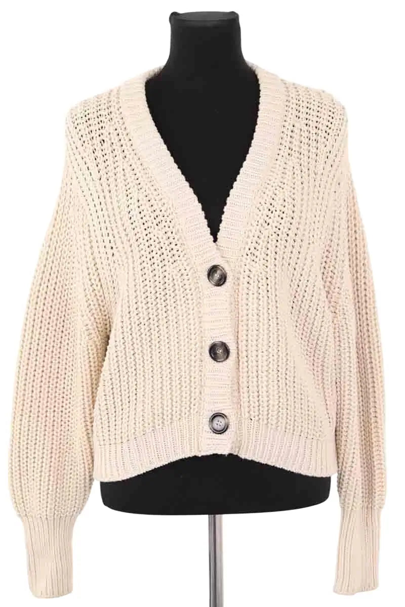 Cardigan Claudie Pierlot Beige en Coton, taille L - Seconde Main
