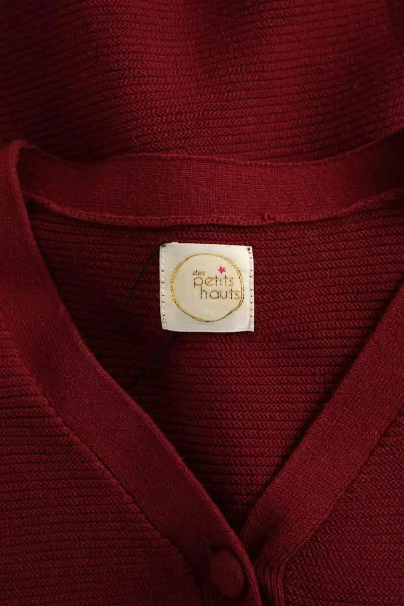 Cardigan Des Petits Hauts Bordeaux en Coton