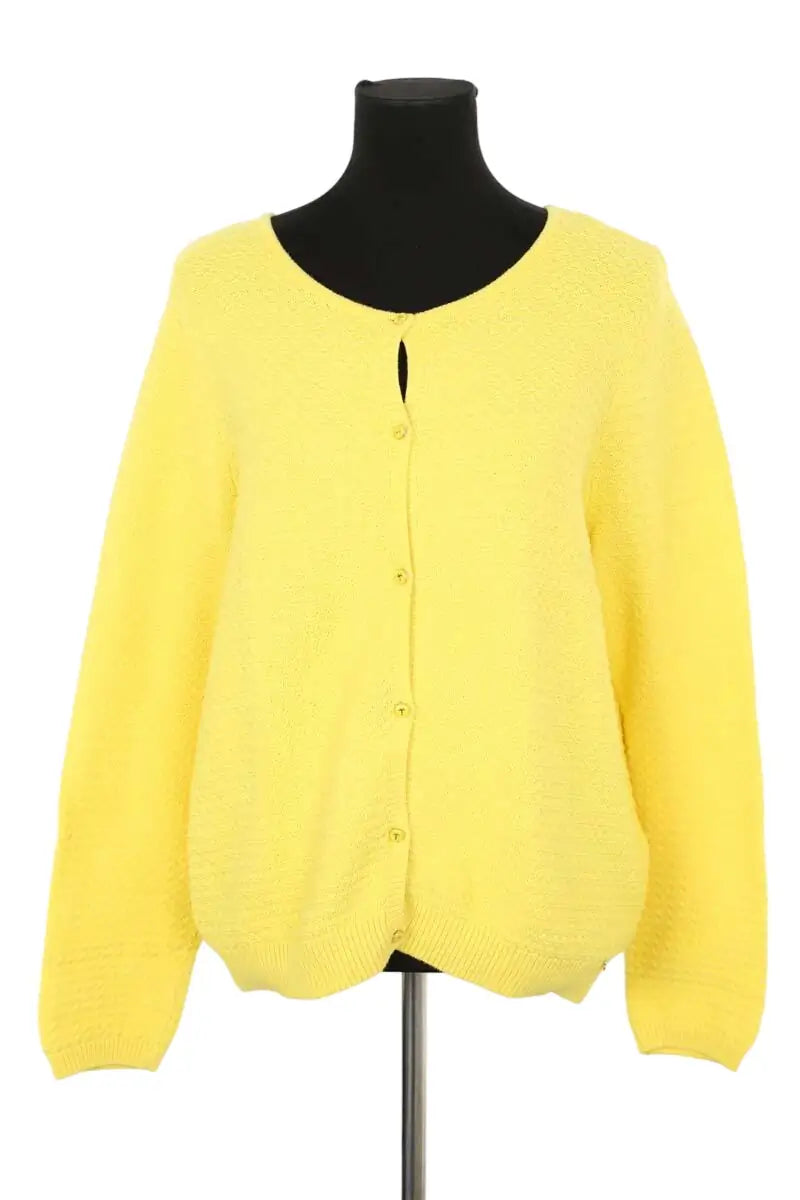 Cardigan Des Petits Hauts Jaune en Coton, taille XL - Seconde Main