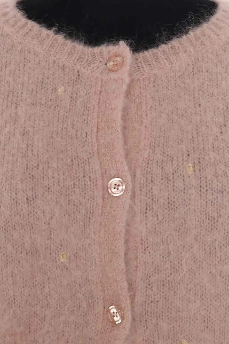 Cardigan Des Petits Hauts Rose en Laine