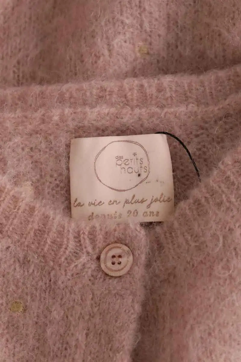 Cardigan Des Petits Hauts Rose en Laine