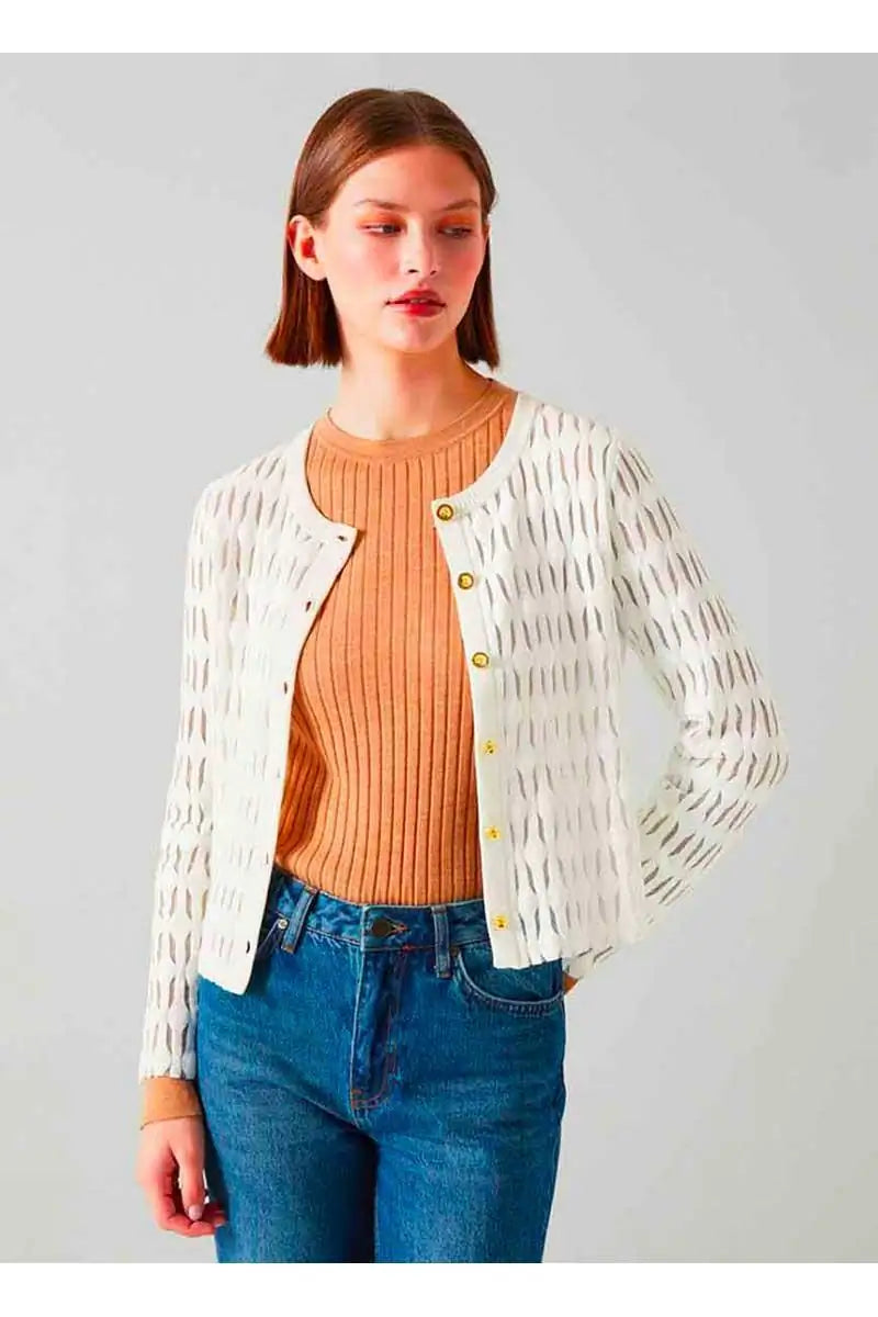 Cardigan LK Bennett Jolie Blanc en Viscose