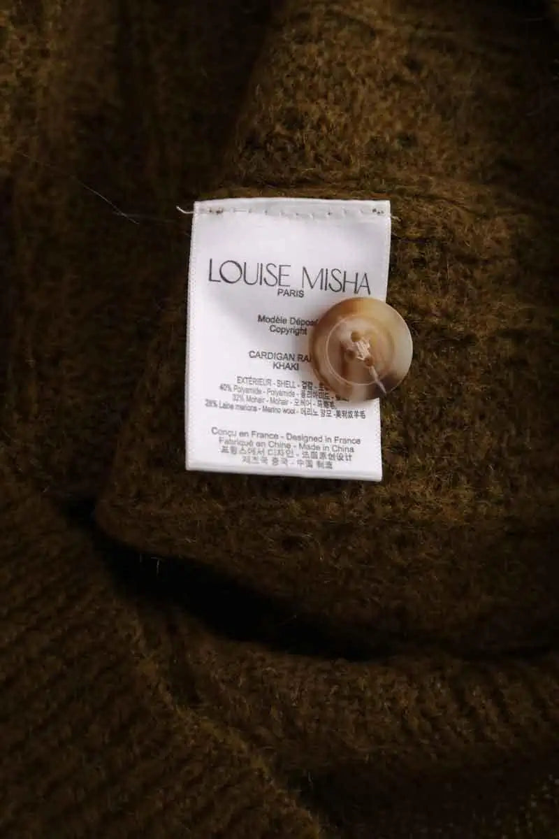 Cardigan Louise Misha Rania Kaki en Synthétique