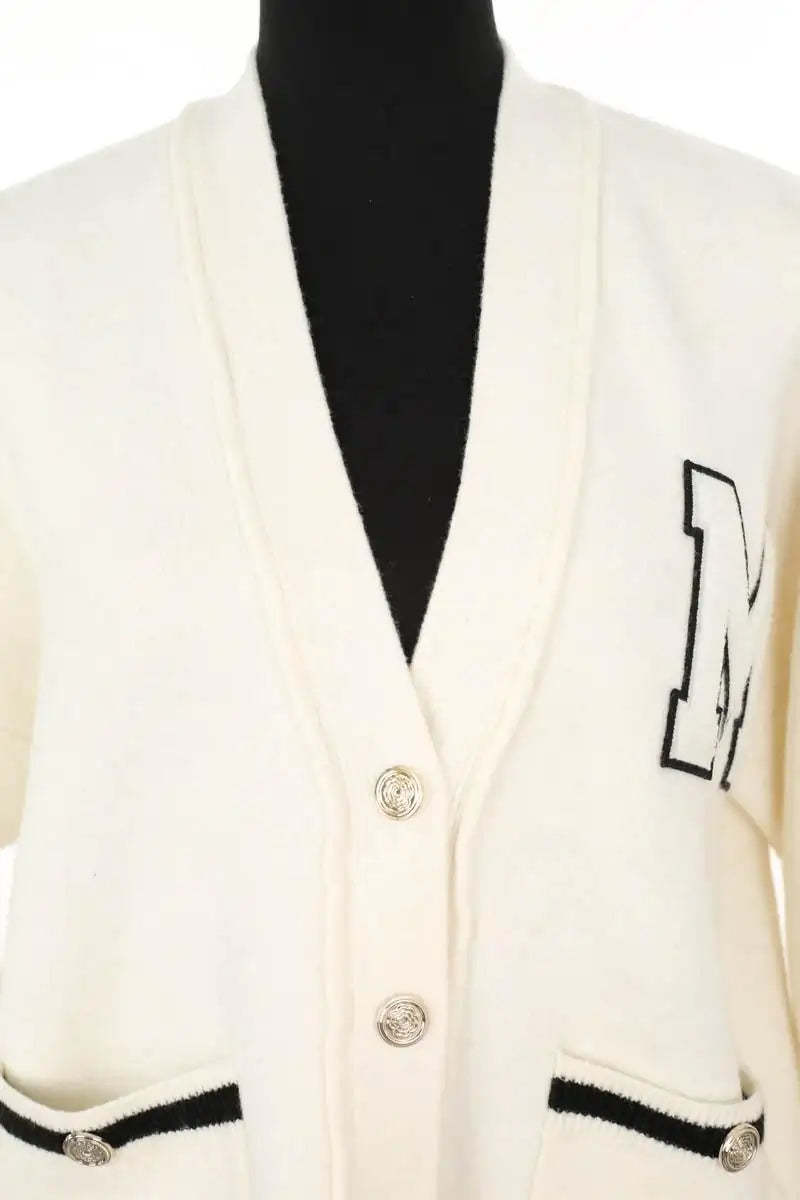 Cardigan Maje Blanc en Polyester