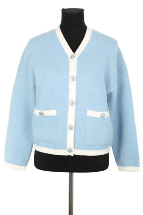 Cardigan Maje Bleu en Synthétique, taille L - Seconde Main