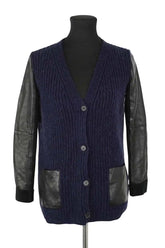 Cardigan Maje Bleu en Synthétique, taille S - Seconde Main