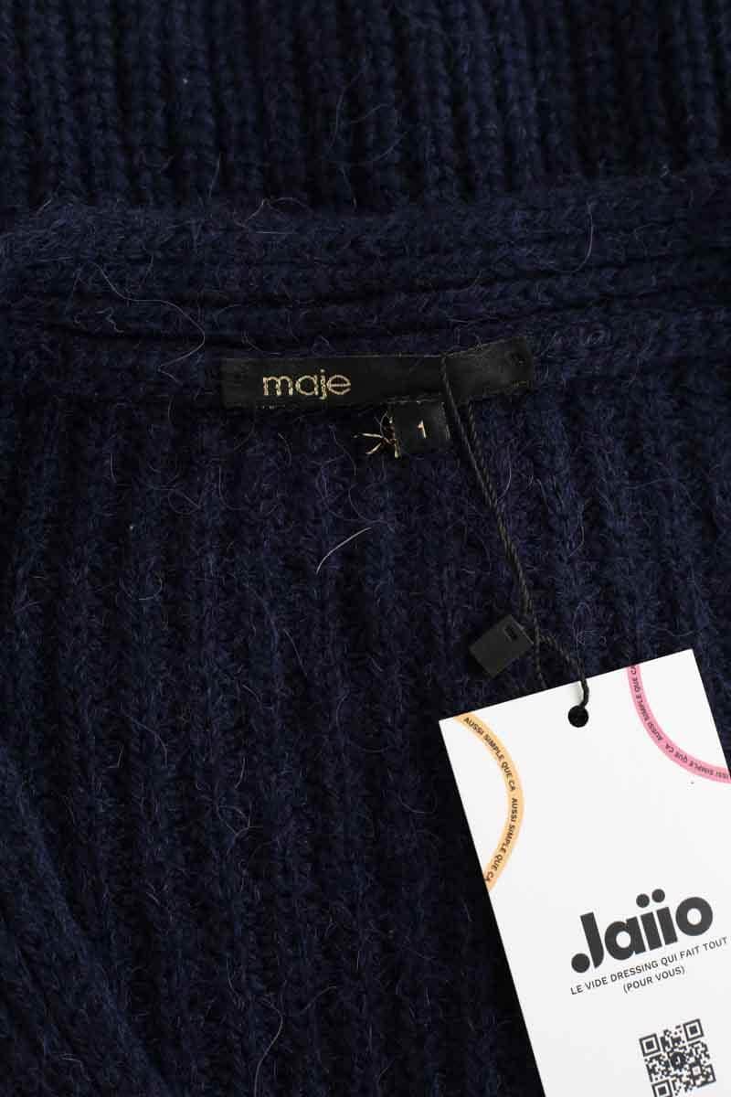 Cardigan Maje Bleu en Synthétique