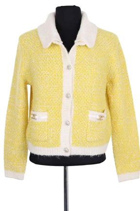 Cardigan Maje Jaune en Synthétique, taille M - Seconde Main