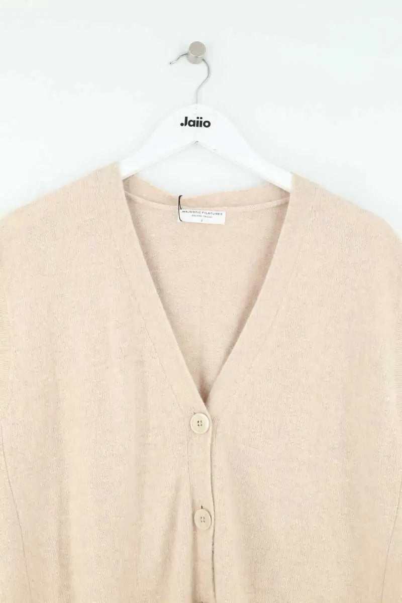 Cardigan Majestic Filatures Beige en Synthétique