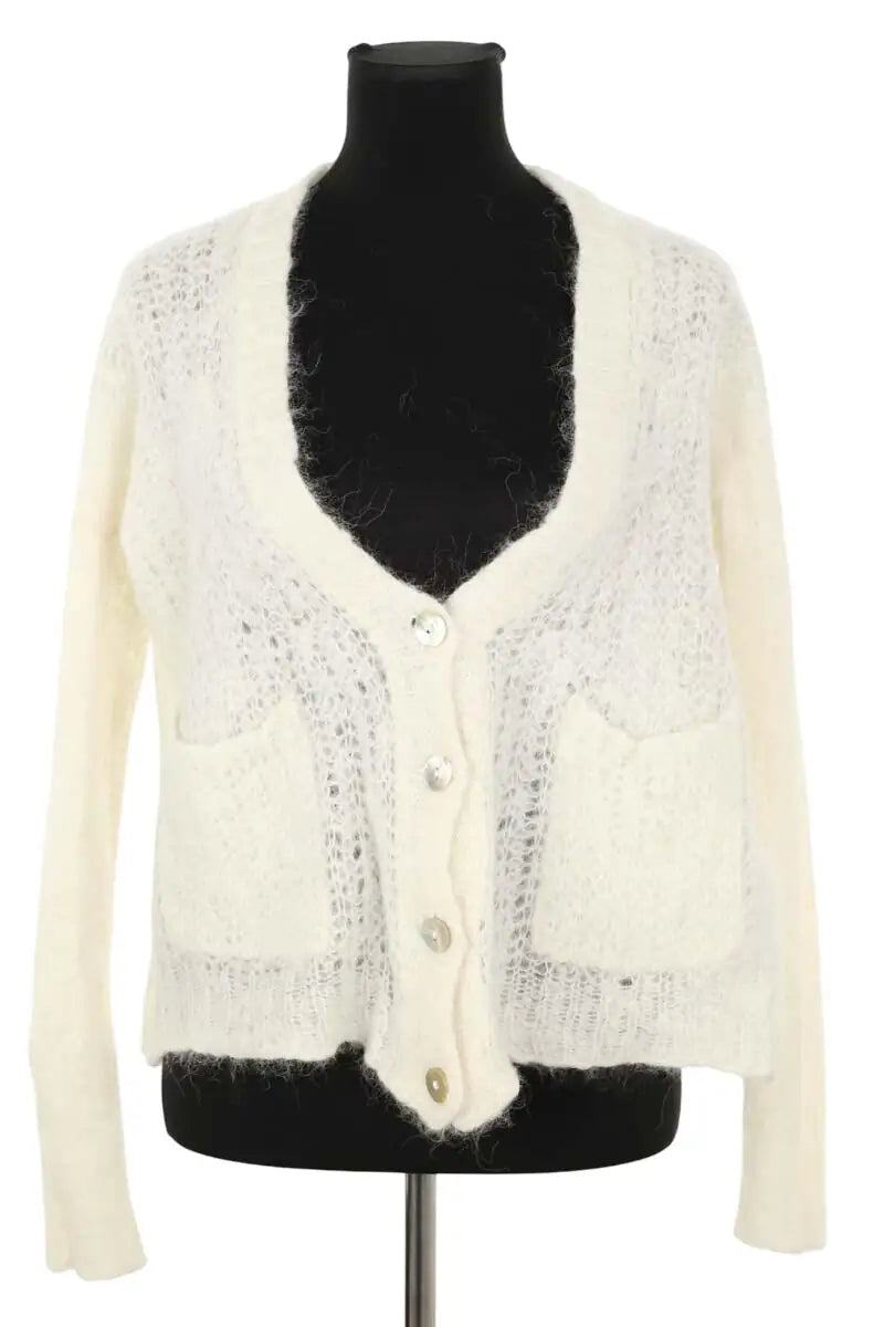 Cardigan Mes Demoiselles Blanc en Laine, taille S - Seconde Main