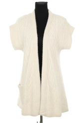 Cardigan Mes Demoiselles Ecru en Laine, taille S - Seconde Main