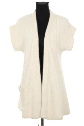 Cardigan Mes Demoiselles Ecru en Laine, taille S - Seconde Main